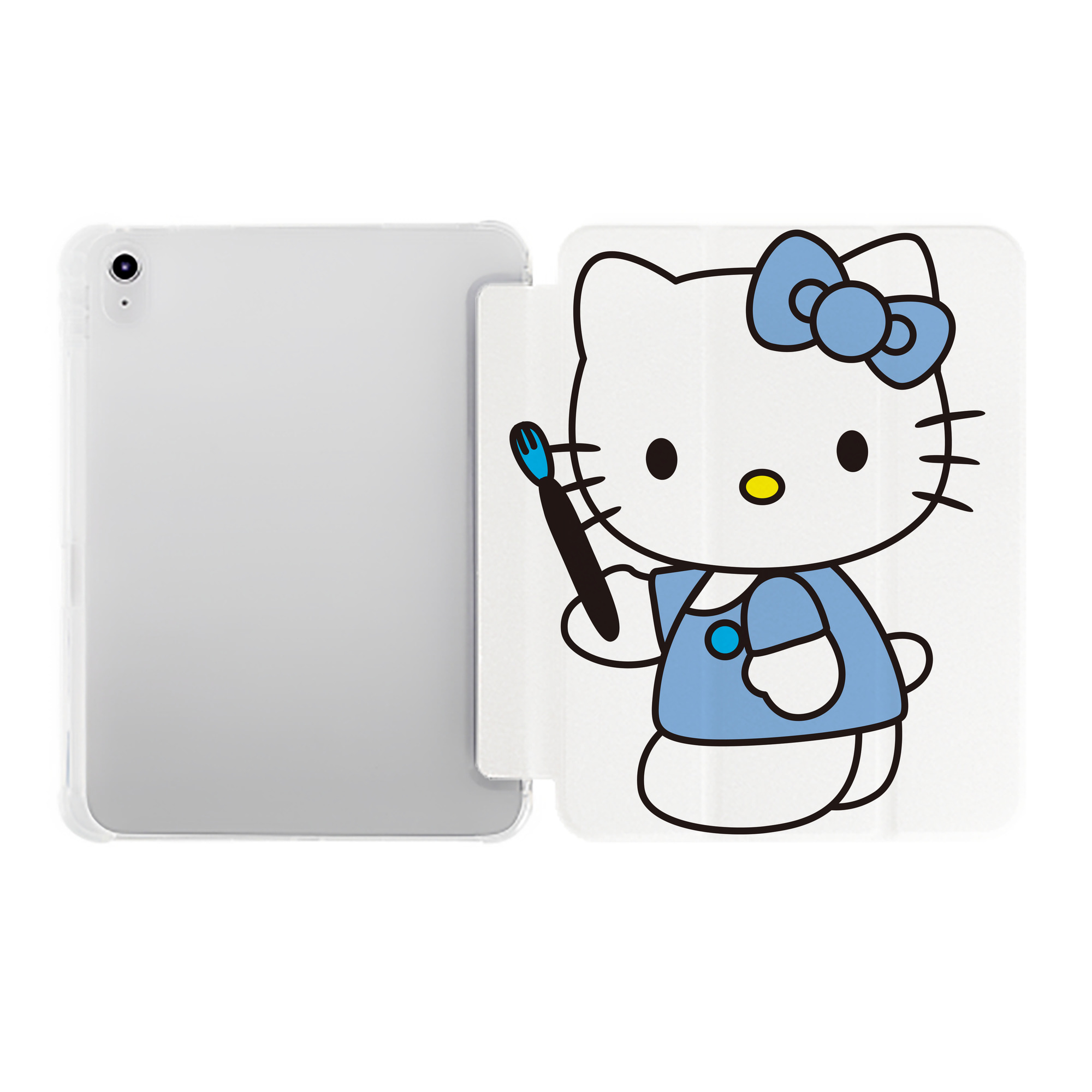 （画像用） Hello Kitty ハローキティ IPad ケース ペン収納付き 三つ折りスタンド PUレザー×シリコン 対応機種9.5/10.5/10.9インチ